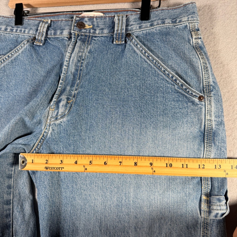 Levi Strauss Signature Mens Carpenter Jeans Light Wash Workwear Denim 34x31 - Picture 8 of 14